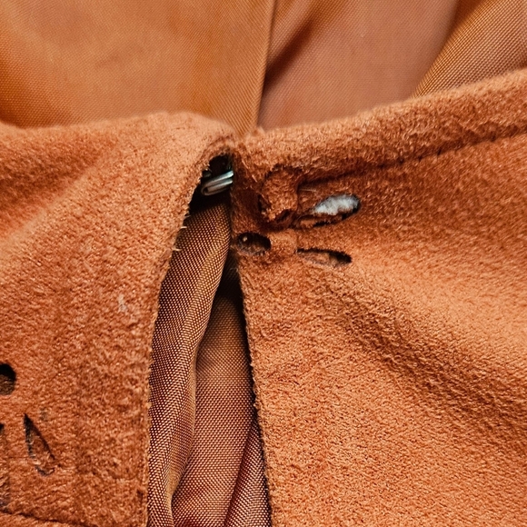 Multiples Womens Burnt Orange Dress Jacket With Scalloped Bottom Size PS - Picture 8 of 9